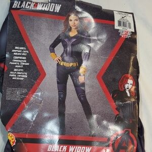 Black Widow costume Adult size small 6-10 JUMPSUIT AND CUFFS - Belt Not Included
